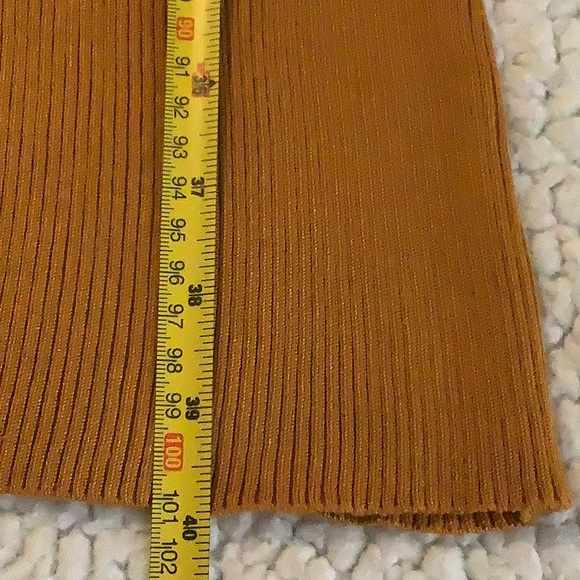 NWT BCBG Paris orange size Large stretchy ribbed wide-leg pants.  See pictures. - Picture 8 of 9